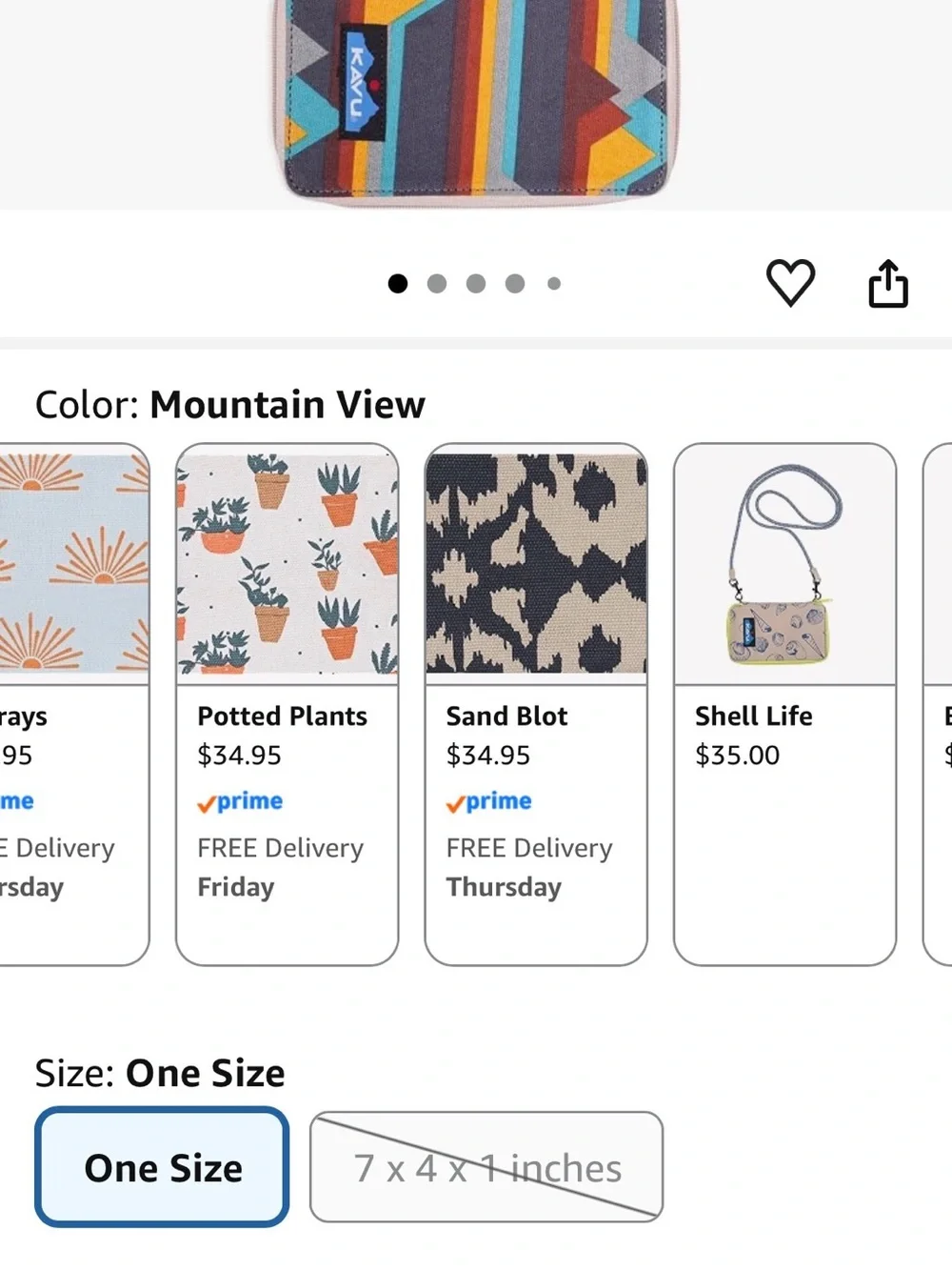 KAVU Go Time Bi-Fold Crossbody Wallet in a colorful geometric print